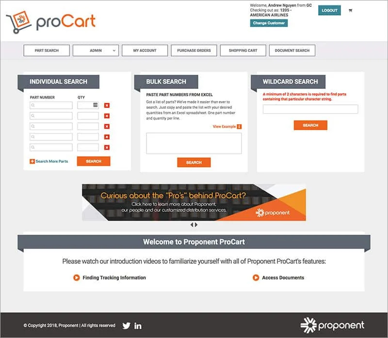 Screenshot of Procart